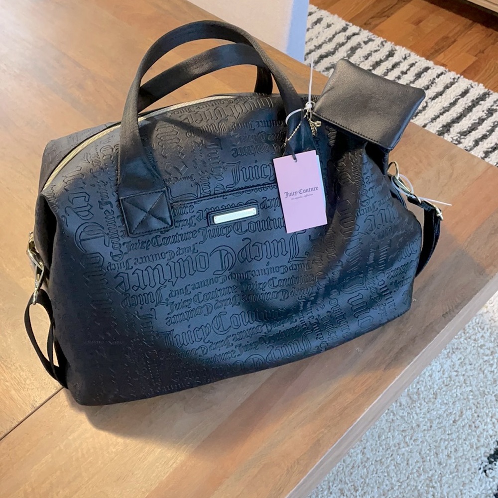 NWT Juicy Couture Black Word Play Weekender
